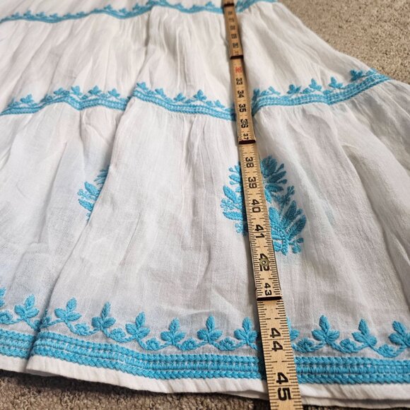 Soft Surroundings Juniper Womens Embroidered Maxi Dress SZ Small White Blue Boho - Picture 15 of 16